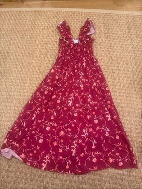 Hill House The Ellie Nap Dress Women’s Burgundy Botanical Floral
